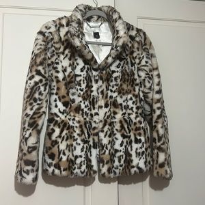 Cheetah print fluffy jacket